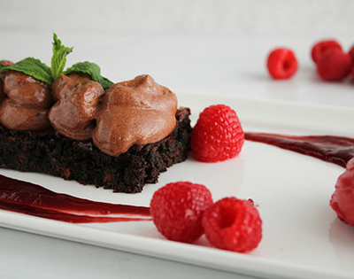 Brownies - Hazelnut Mousse & Raspberry Brownie Bars