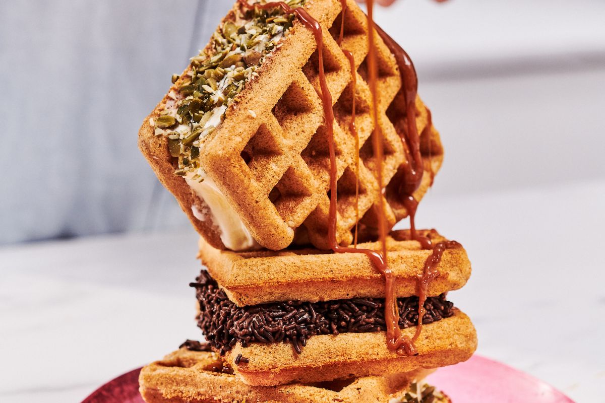Waffle Ice Cream Sandwiches